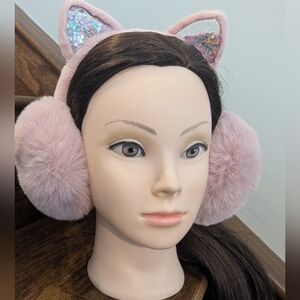 Cat Ear Earmuffs. Animal ear earmuffs--glitter Ears. OS Adult Or Youth New!
